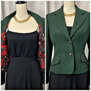 🌟 VINTAGE DOLCE & GABBANA Hunter Green Blazer RARE